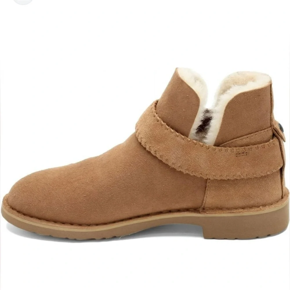 UGG MCKAY CHESTNUT SUEDE SHEARLING ANKLE winter BOOTS US 8